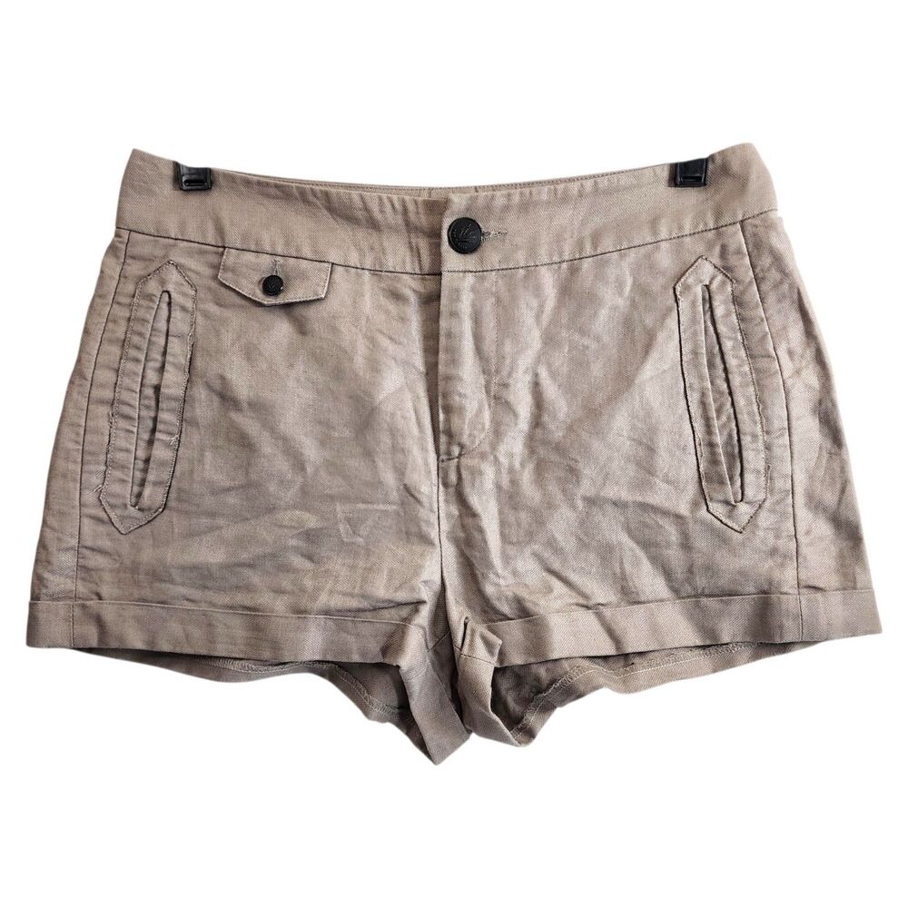 RAG & BONE Shorts EATON Womens 2 Brown Mini Front Welt Pockets Preppy Cuffed